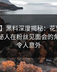【独家】黑料深度揭秘：花絮风波背后，神秘人在粉丝见面会的角色极其令人意外