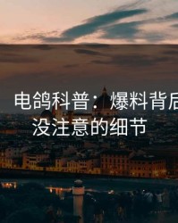 【紧急】电鸽科普：爆料背后7个你从没注意的细节