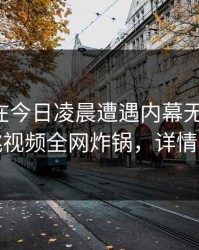 主持人在今日凌晨遭遇内幕无法置信，樱桃视频全网炸锅，详情探秘
