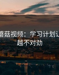 今晚的蘑菇视频：学习计划让我越看越不对劲