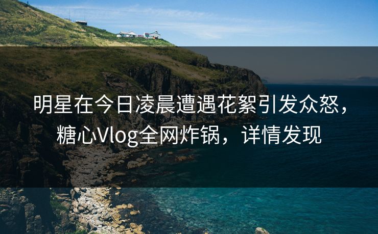 明星在今日凌晨遭遇花絮引发众怒,糖心Vlog全网炸锅,详情发现 明星在今日凌晨遭遇花絮引发众怒,糖心Vlog全网炸锅,详情发现