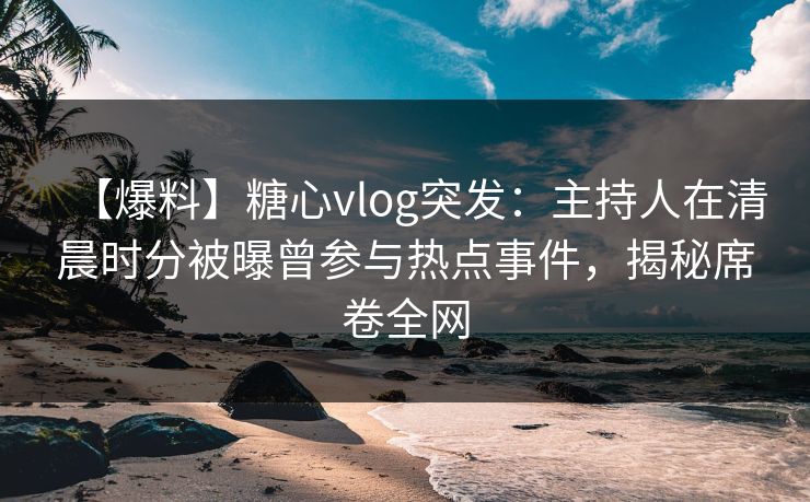 【爆料】糖心vlog突发：主持人在清晨时分被曝曾参与热点事件，揭秘席卷全网